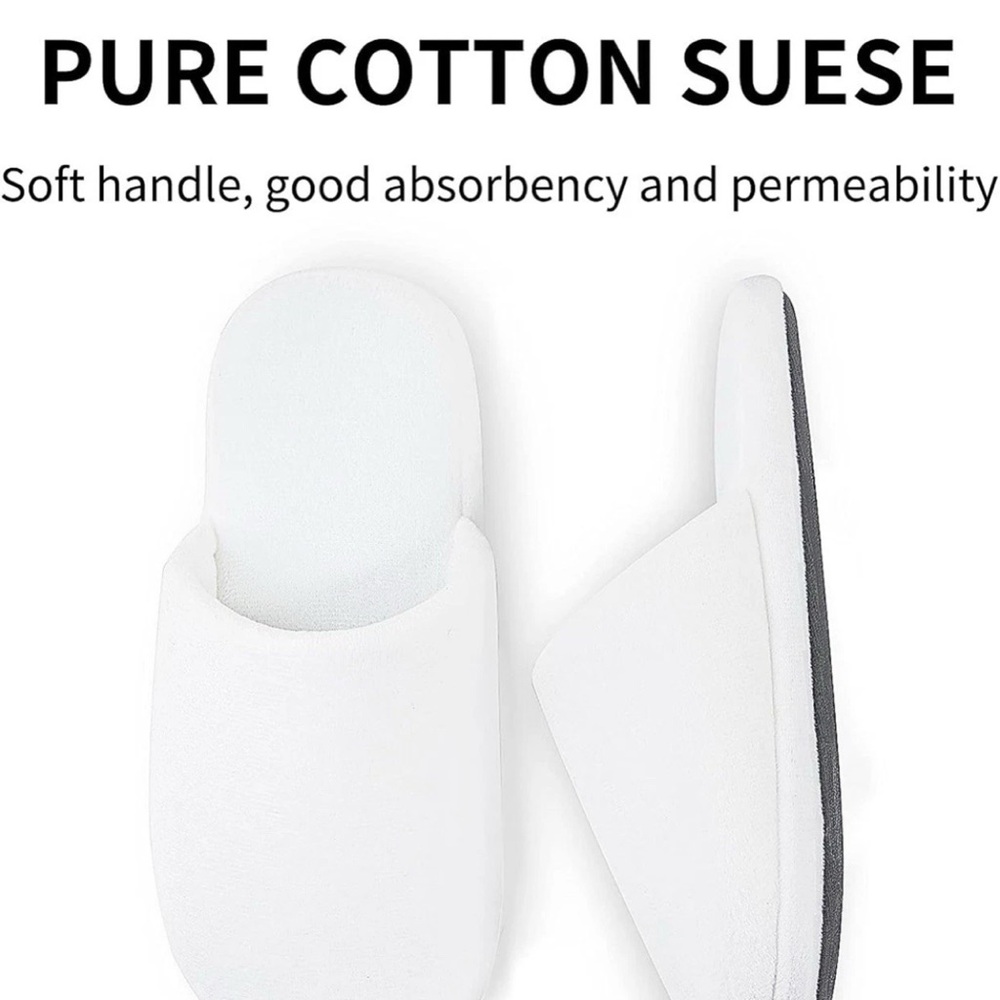 NEW UNBRANDED LUXURY SPA SLIPPERS  WHITE